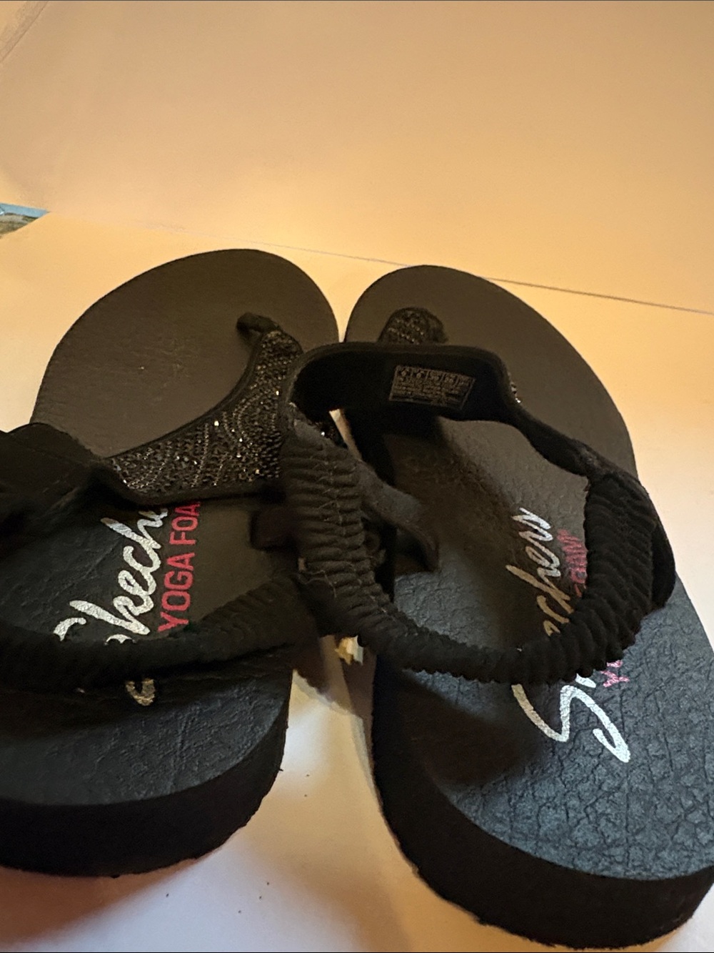 Skechers Meditation Rock Crown Sandals Yoga Foam Rhinestone Black Size 9 - Picture 8 of 8